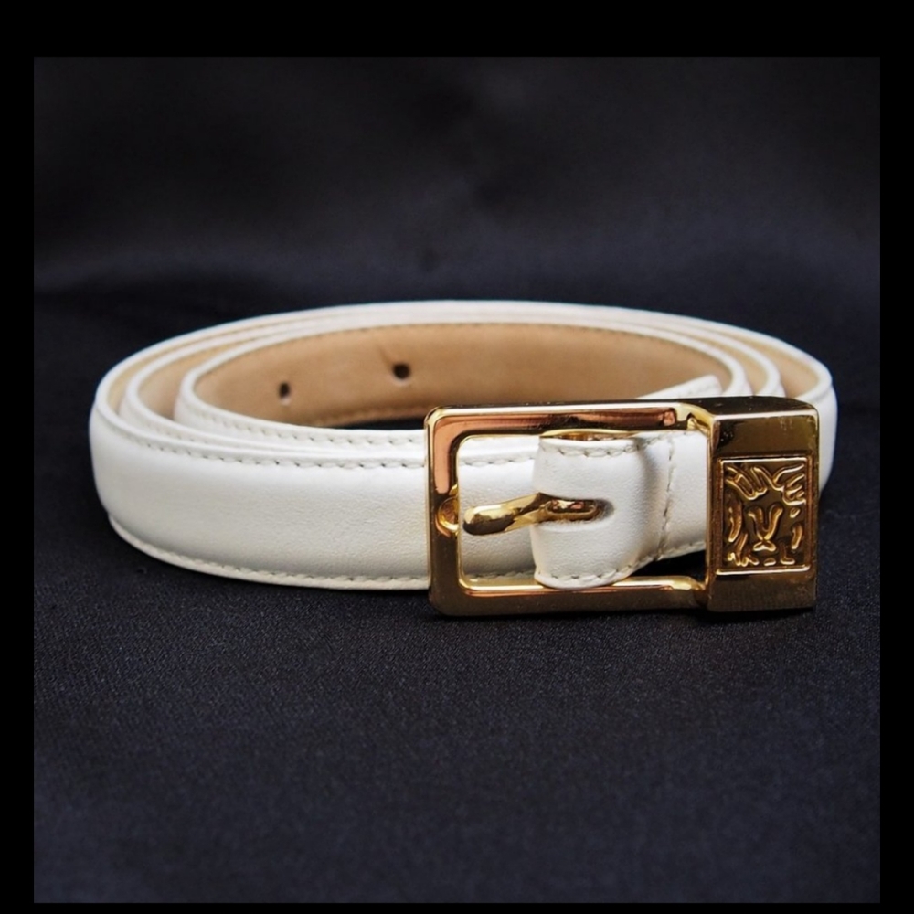 Vtg Anne Klein for Calderon Skinny Leather Belt